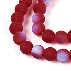 Frosted Transparent Glass Beads Strands&nbsp;GLAA-T032-T6mm-MBB20
