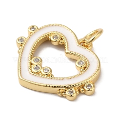 Rack Plating Brass Micro Pave Cubic Zirconia and Enamel Pendants&nbsp;KK-B092-10G