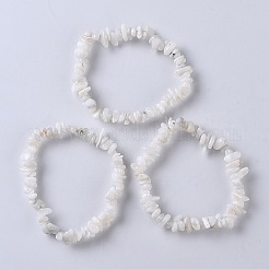 Natural White Moonstone Stretch Bracelets&nbsp;BJEW-JB03681-09