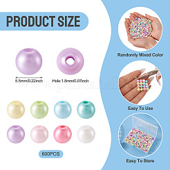 600Pcs Opaque Acrylic Imitation Pearl Beads&nbsp;OACR-TA0004-95B