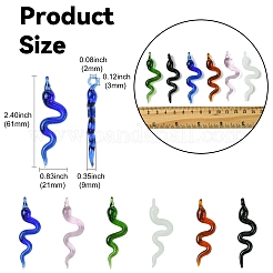 6Pcs 6 Colors Handmade Lampwork Big Pendants&nbsp;LAMP-CJ0002-63
