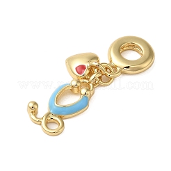 Rack Plating Brass Enamel European Dangle Charms&nbsp;KK-P279-33G