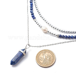 3Pcs 3 Style Natural Gemstone & Pearl & Synthetic Hematite Beaded Necklaces Set&nbsp;NJEW-JN04028