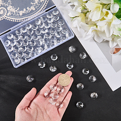 80Pcs Transparent Faceted Glass Connector Charms&nbsp;GLAA-SP0001-88D-01