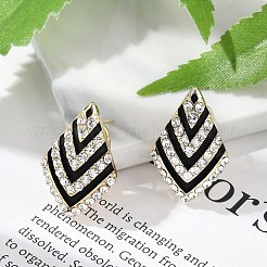 Brass Rhinestone Stud Earrings&nbsp;EJEW-P301-02G