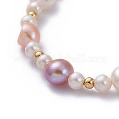 Natural Baroque Pearl Keshi Pearl Beaded Bracelets&nbsp;BJEW-JB05266-03
