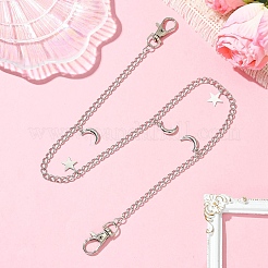 5Pcs 5 Styles Punk Style Moon Zinc Alloy Chain Belts Sets&nbsp;AJEW-CJ0001-63