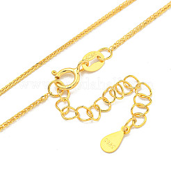 925 Sterling Silver Wheat Chain Necklaces&nbsp;NJEW-C052-16G