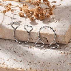 304 Stainless Steel Heart Clip on Nose Rings&nbsp;AJEW-A062-01A-P