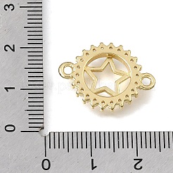 Brass Pave Clear Cubic Zirconia Ring Connector Charms&nbsp;KK-E802-10G-C
