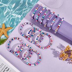 20Pcs Handmade Polymer Clay Heishi SUrfer Stretch Bracelet Set&nbsp;BJEW-SW00087