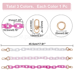 3Pcs 3 Colors Pink Series Acrylic Cable Chain Bag Handles&nbsp;FIND-WR0007-71