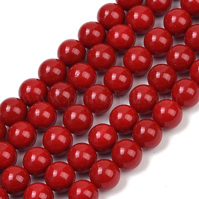 Shell Pearl Beads Strands&nbsp;BSHE-K015-8mm-01-1