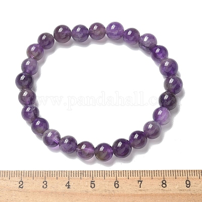 Natural Amethyst Bead Stretch Bracelets&nbsp;BJEW-K212-B-034-1