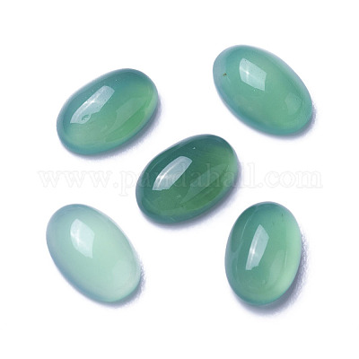 Natural Dyed & Heated Green Onyx Agate Cabochons&nbsp;G-F605E-12A-1