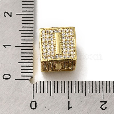Brass Cubic Zirconia Beads&nbsp;KK-Q818-01I-G-1
