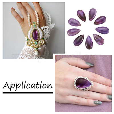 Natural Amethyst Cabochons&nbsp;G-N326-72C-1