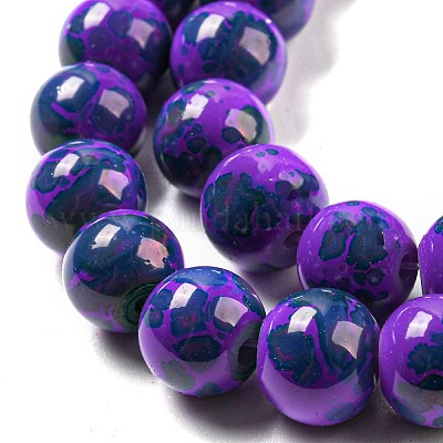 Baking Paint Round Glass Bead Strands&nbsp;DGLA-S084-8mm-64-1