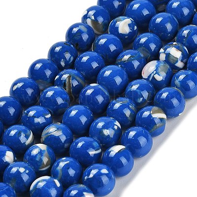 Assembled Synthetic Stone and Trochus Shell Beads Strands&nbsp;G-B128-08B-05-1