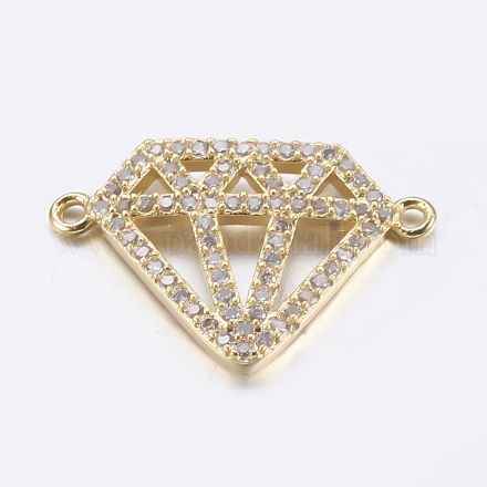 Brass Micro Pave Cubic Zirconia Links ZIRC-L071-08G-1