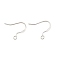 Brass Flat Ear Wire, Earring Hooks, Rack Plating, Long-Lasting Plated, Cadmium Free & Lead Free, Platinum, 17mm, Hole: 2mm, Pin: 1mm