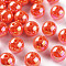 Opaque Acrylic Beads, AB Color Plated, Round, Tomato, 16x15mm, Hole: 2.8mm, about 220pcs/500g