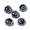 Handmade Porcelain Beads, Sunflower, Dark Blue, 17~18x6.5mm, Hole: 2mm