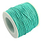 Waxed Cotton Thread Cords, Aquamarine, 1mm, about 100yards/roll(300 feet/roll)