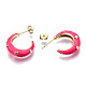 Brass Enamel Stud Earrings&nbsp;EJEW-T014-08G-03-NF-3