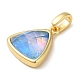 Rack Plating Brass with Synthetic Opal Pendants&nbsp;KK-S370-10G-3