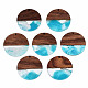 Transparent Resin & Walnut Wood Pendants&nbsp;X-RESI-T035-35B-1