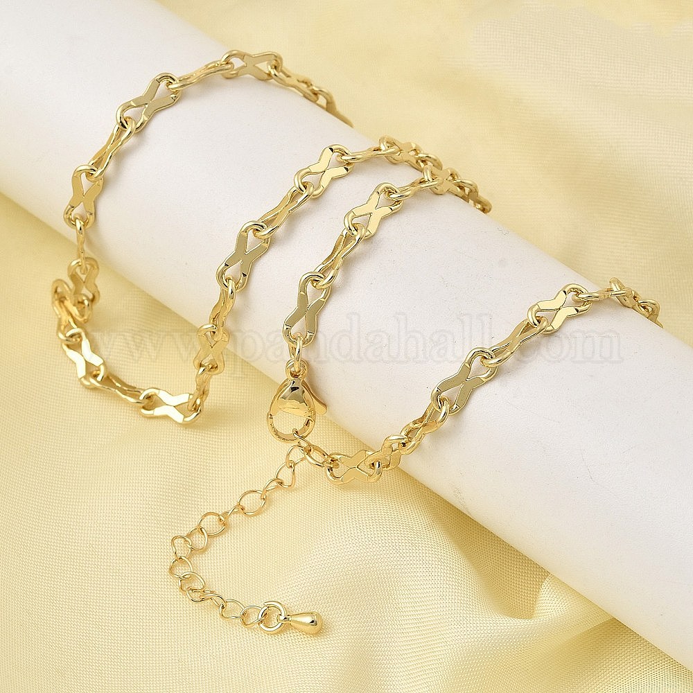 Wholesale 4MM Brass 8 Link Chain Necklaces for Women Men - Pandahall.com