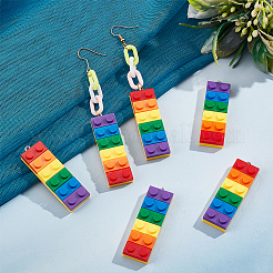 20Pcs 2 Colors Rainbow Opaque Acrylic Pendants&nbsp;MACR-DC0001-02