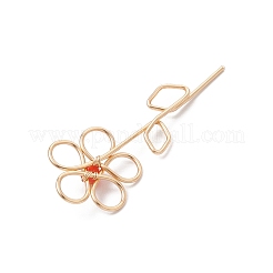 4Pcs 4 Styles Natural Red Agate & Lapis Lazuli & Amethyst & Green Aventurine Faceted Round Bead Copper Wire Wrapped Flower Pendants&nbsp;PALLOY-TA00246