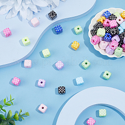 60Pcs Opaque Acrylic Beads&nbsp;SACR-DR0001-01B