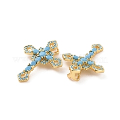 Rack Plating Brass Micro Pave Cubic Zirconia Pendants&nbsp;KK-C008-32G-01