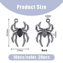 30Pcs 3 Colors Glass Spider Pendant&nbsp;FIND-DC0004-13