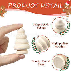10Pcs 2 Styles Christmas Unfinished Wood Sculpture Display Decorations&nbsp;DJEW-SP0001-20