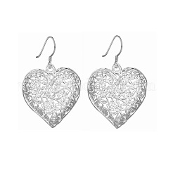 Hollow Heart Brass Dangle Earrings&nbsp;FS-WG09021-01