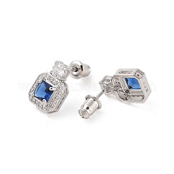 Rack Plating Brass Micro Pave Cubic Zirconia Stud Earrings&nbsp;EJEW-I304-11P