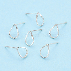 925 Sterling Silver Hollow Teardrop Stud Earrings&nbsp;STER-T005-08