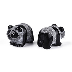 Natural Obsidian Panda Display Decorations&nbsp;G-T144-81A