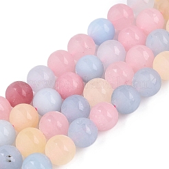 Frosted Natural White Jade Beads Strands&nbsp;G-T138-10mm-209A