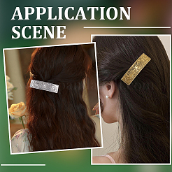 2Pcs 2 Colors Alloy Hair Barrettes&nbsp;OHAR-CP0001-29