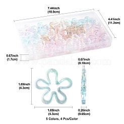 20Pcs 5 Colors Plated UV Acrylic Beads&nbsp;TACR-FS0001-66