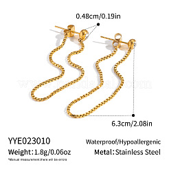 304 Stainless Steel Tassel Chain Stud Earrings for Women&nbsp;AQ2980