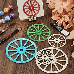 3Pcs Wood Wheel Wall Decoration for Living Room Bedroom&nbsp;DIY-WH0899-520