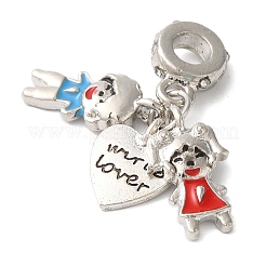Rack Plating Alloy Crystal Rhinestone European Dangle Charms&nbsp;PALLOY-S189-21P