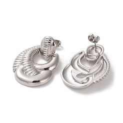 Brass Dangle Stud Earrings&nbsp;EJEW-H308-02P