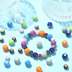 50Pcs 10 Colors Handmade Porcelain Beads&nbsp;PORC-YW0001-11